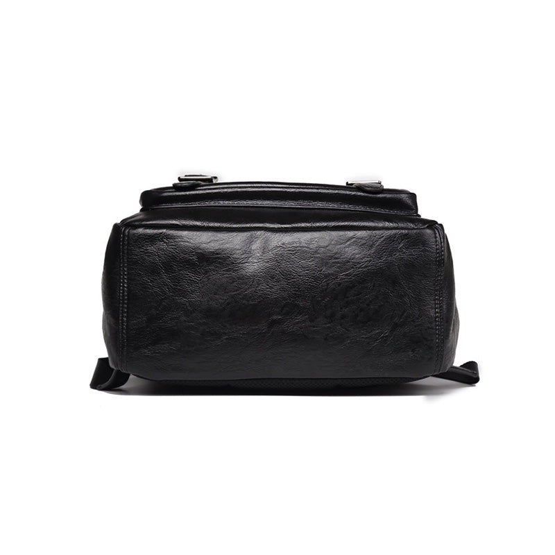 Premium Glossy Vintage Leather Flap & Buckle Backpack