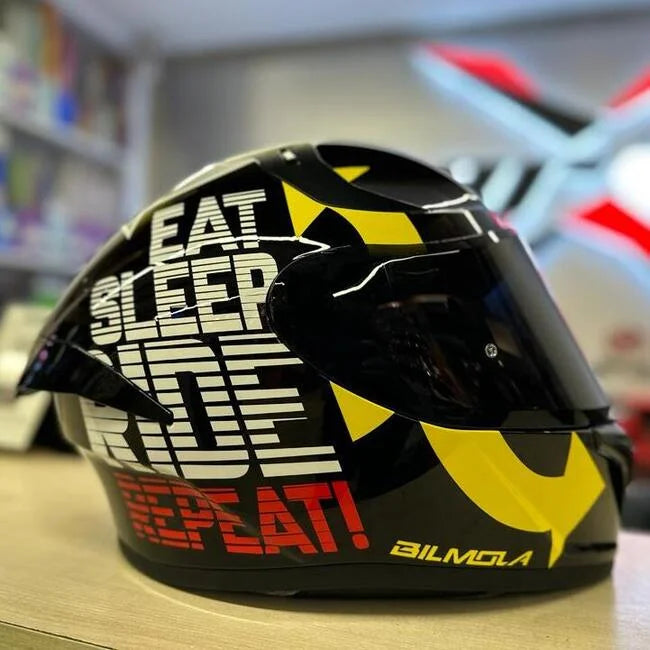 BILMOLA β Eat Sleep Ride Repeat (Built in Black Visor)