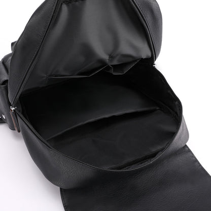 PU Leather Casual Brown Straps Backpack (Brown)