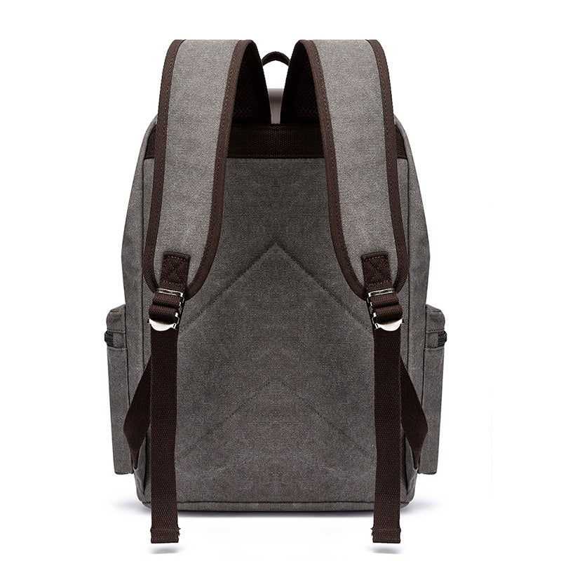 Vintage Rucksack Canvas Fabric Backpack (Grey)