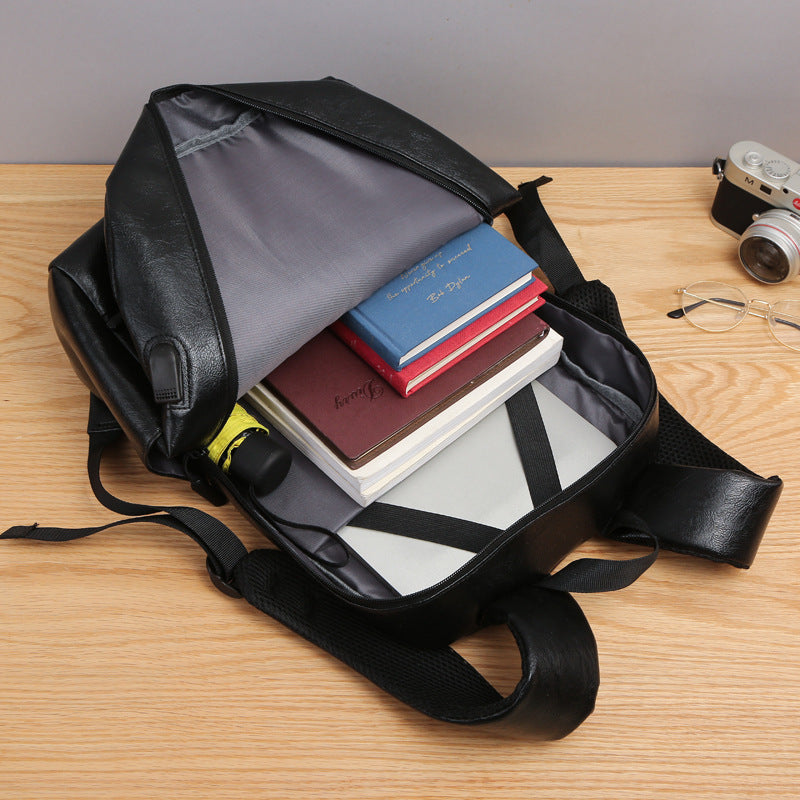 Foscini PU Leather Sleek Minimalist Backpack
