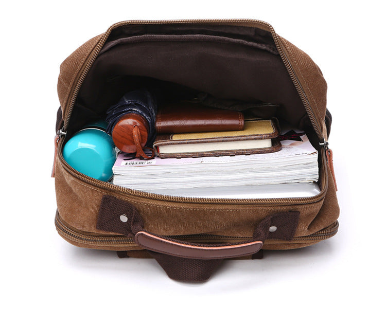 Casual Vintage Rugged Canvas Fabric Backpack (Green)