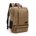 Casual Vintage Rugged Canvas Fabric Backpack (Khaki)
