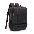 Casual Vintage Rugged Canvas Fabric Backpack (Black)