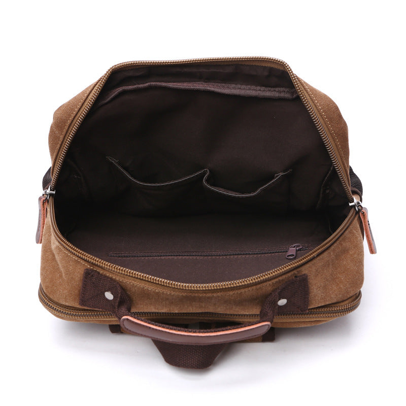 Casual Vintage Rugged Canvas Fabric Backpack (Green)