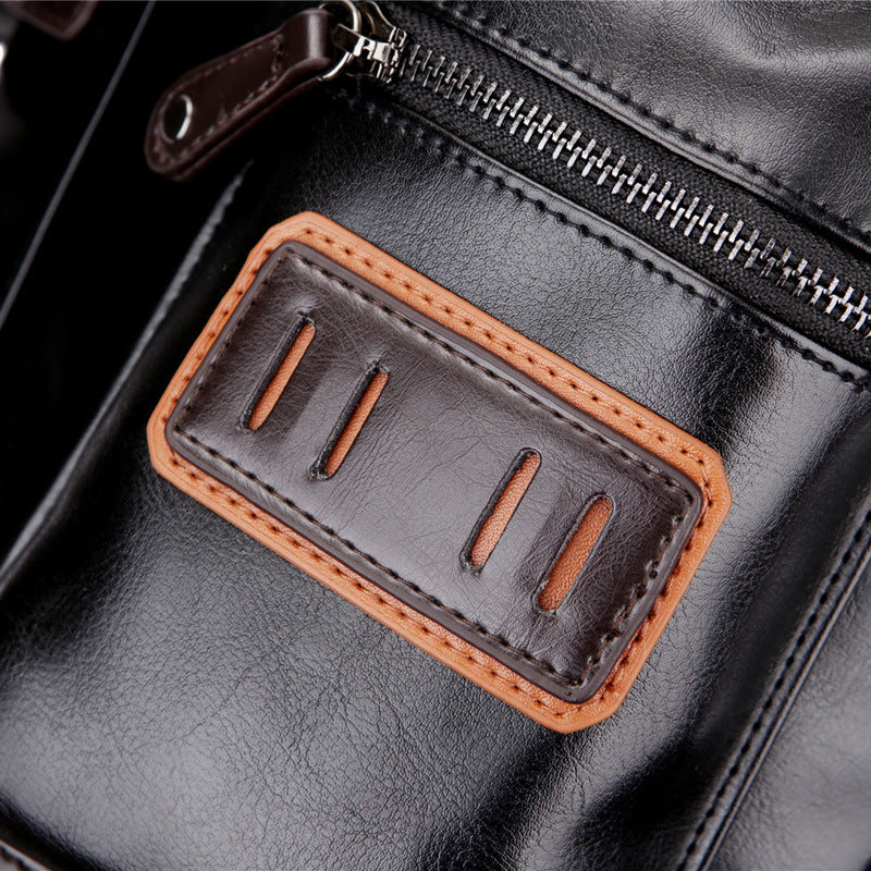 Premium Vintage Leather Dual Strap Flap Over Backpack
