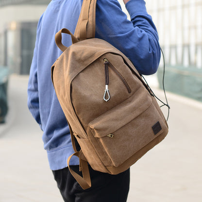 Premium Canvas Fabric Multifunctional Backpack (Brown)