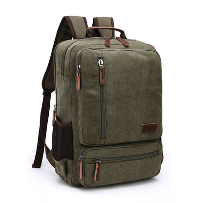 Casual Vintage Rugged Canvas Fabric Backpack (Green)