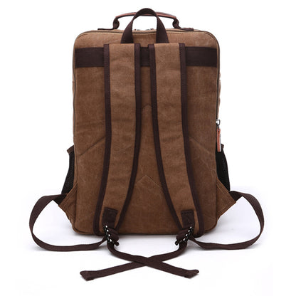 Casual Vintage Rugged Canvas Fabric Backpack (Green)