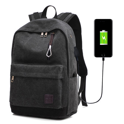 Premium Canvas Fabric Multifunctional Backpack (Black)