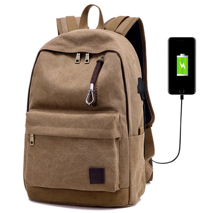 Premium Canvas Fabric Multifunctional Backpack (Brown)