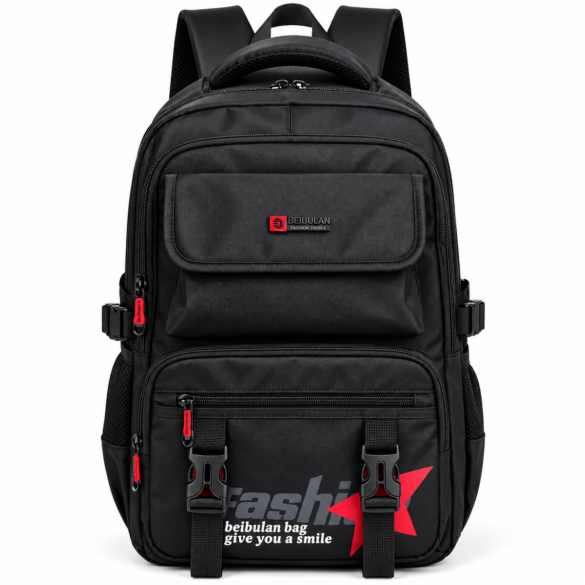BEIBULAN Urban Streetwear Style Backpack (Red)