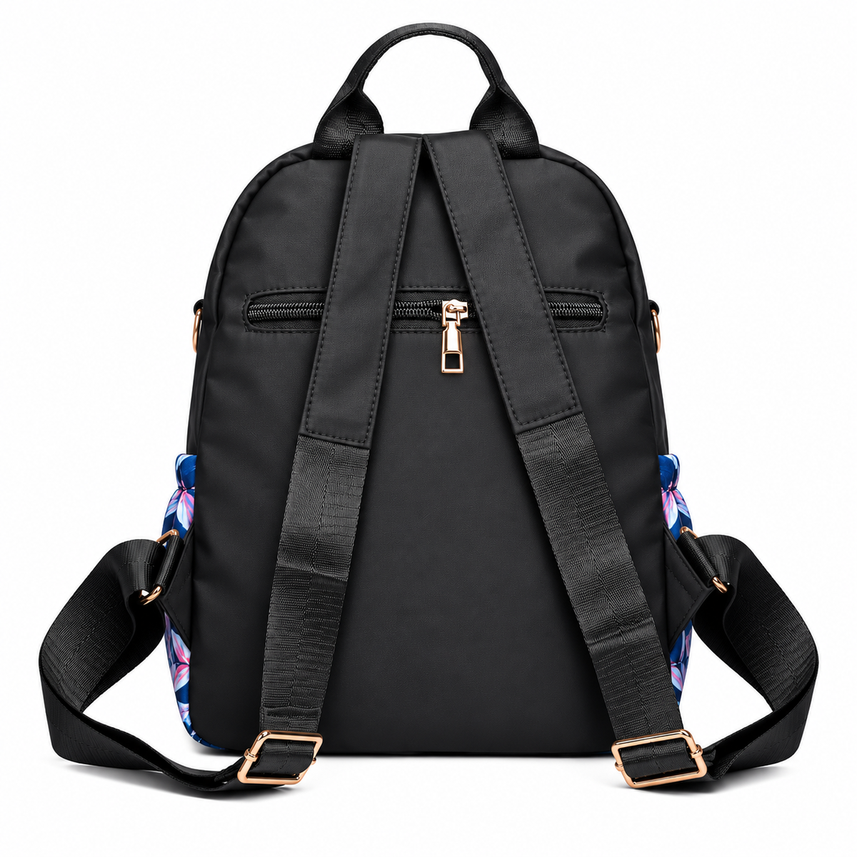 Tropical Floral Print Nylon Women's Backpack