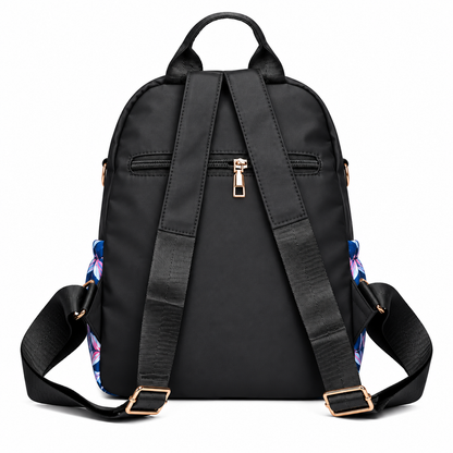 Tropical Floral Print Nylon Women's Backpack