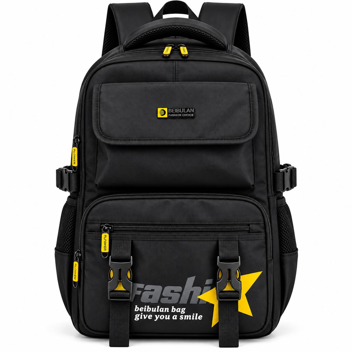 BEIBULAN Urban Streetwear Style Backpack (Yellow)