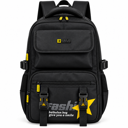 BEIBULAN Urban Streetwear Style Backpack (Yellow)