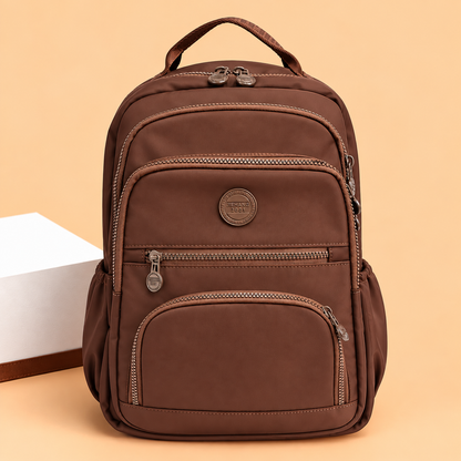 Premium Waterproof Nylon Women Backpack (Brown)