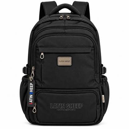 LATIN SHEEP Modern Multi-Layered Backpack (Black)