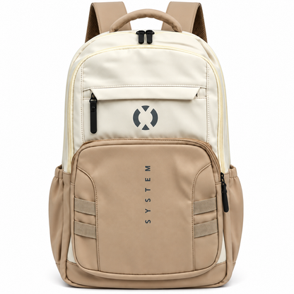 SYSTEM Minimalist Large Capacity Backpack (Beige)