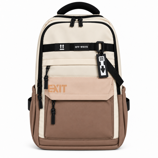 Off-White Style Multi-Pocket Design Backpack