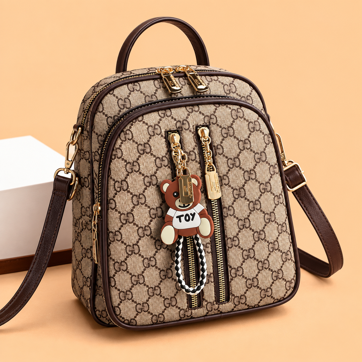 Stylish Patterned Convertible Women's Backpack (GG Pattern)