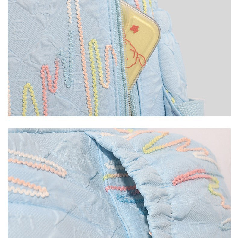 URJIX Embroidered Rainbow Backpack (Black)