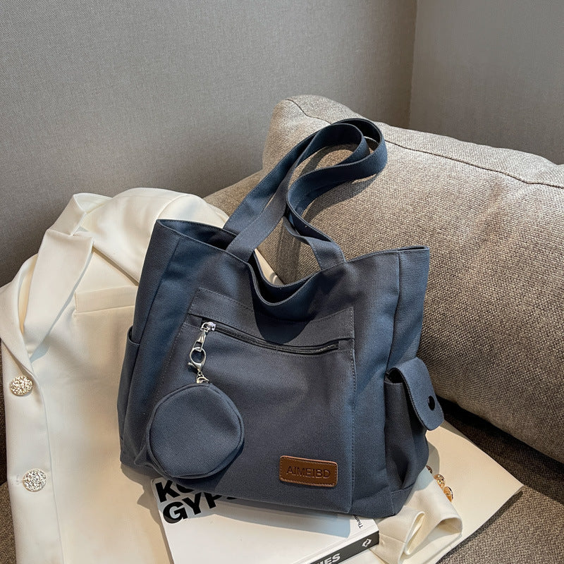 Versatile Canvas Fabric Women's Handbag