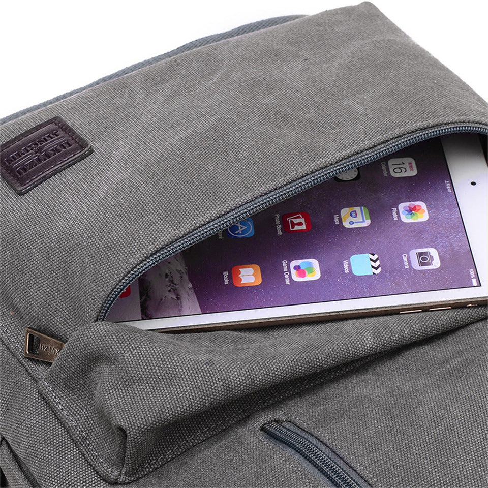 Premium Canvas Fabric Multifunctional Backpack (Brown)
