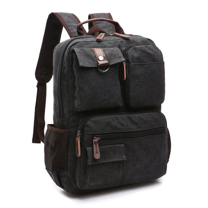 XAFITI Vintage Canvas Fabric Backpack (Black)