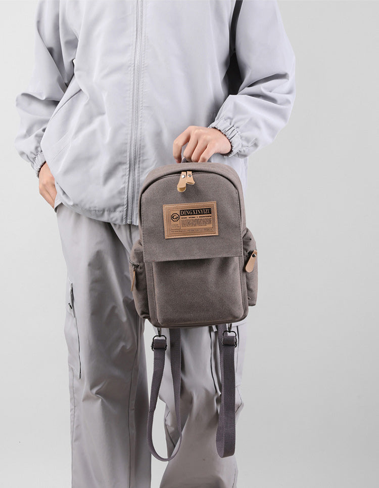 DINGXINYIZU 2-in-1 Functional Crossbody Sling Bag Backpack (Grey)