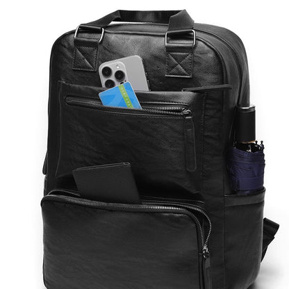 Casual Multifunctional Leather Backpack (Coffe)