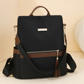 LECEY Fashion Leather Accents Women's Backpack (Black Brown)