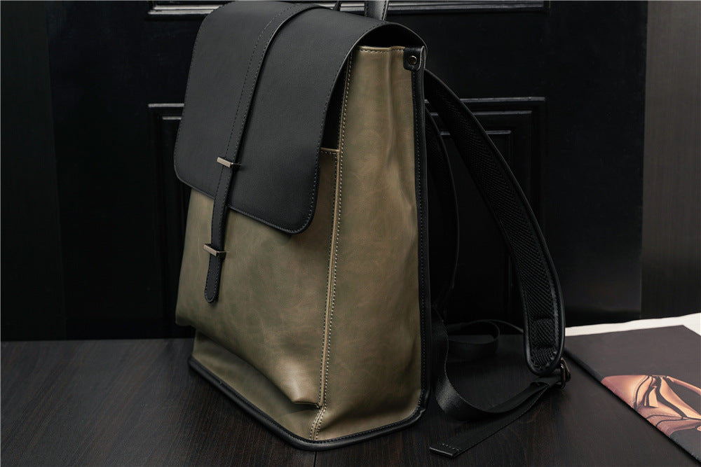 Coteetci Elegant PU Leather Flap Top Backpack (Green)