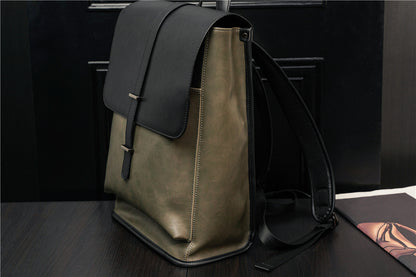 Coteetci Elegant PU Leather Flap Top Backpack (Green)