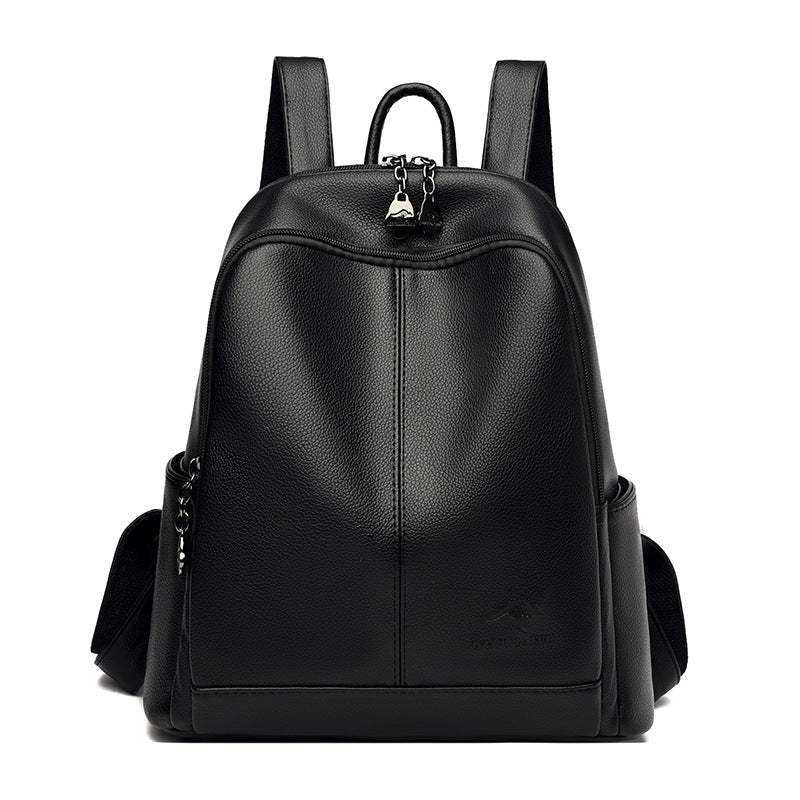 Denglidaishu Durable PU Leather Women's Backpack (Black)