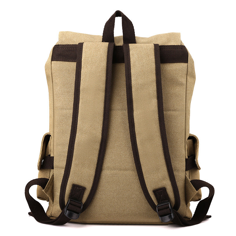 Vintage Canvas Fabric Rucksack Backpack (Brown)