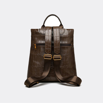 Kangaroo PU Leather Croc Pattern Women's Backpack