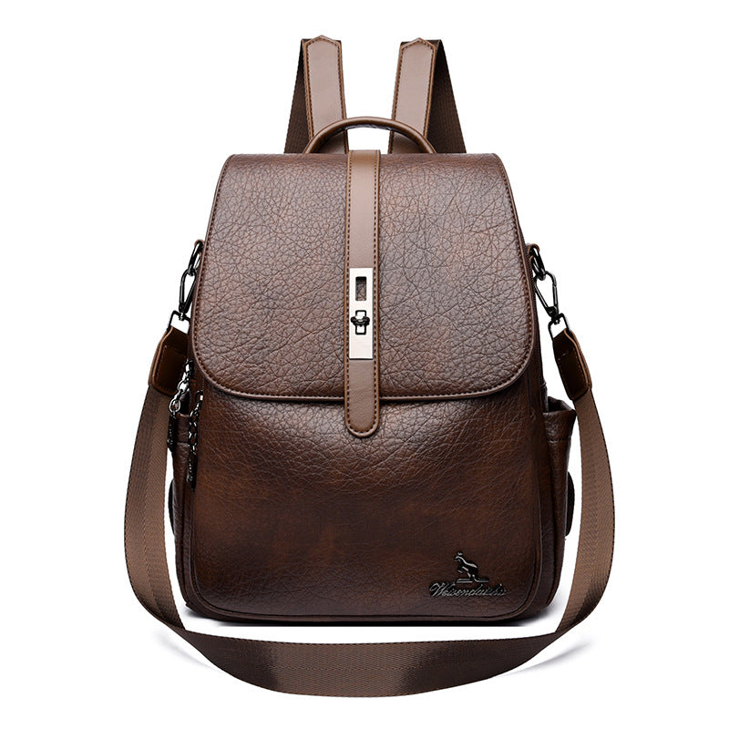 Vintage Style Women's Soft Leather Backpack (Brown)