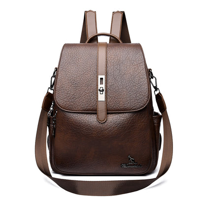 Vintage Style Women's Soft Leather Backpack (Brown)