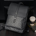 Coteetci Elegant PU Leather Flap Top Backpack (Black Pattern)