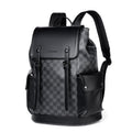 Chuang Kehe Checkered Pattern Leather Backpack (Checkered)