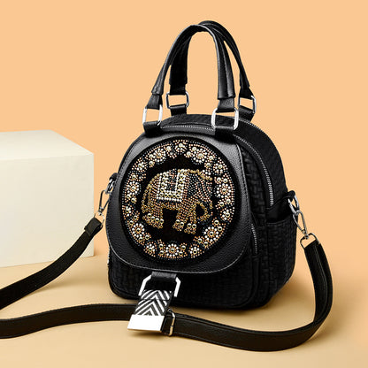 Rhinestone Elephant Embellishment Mini Backpack
