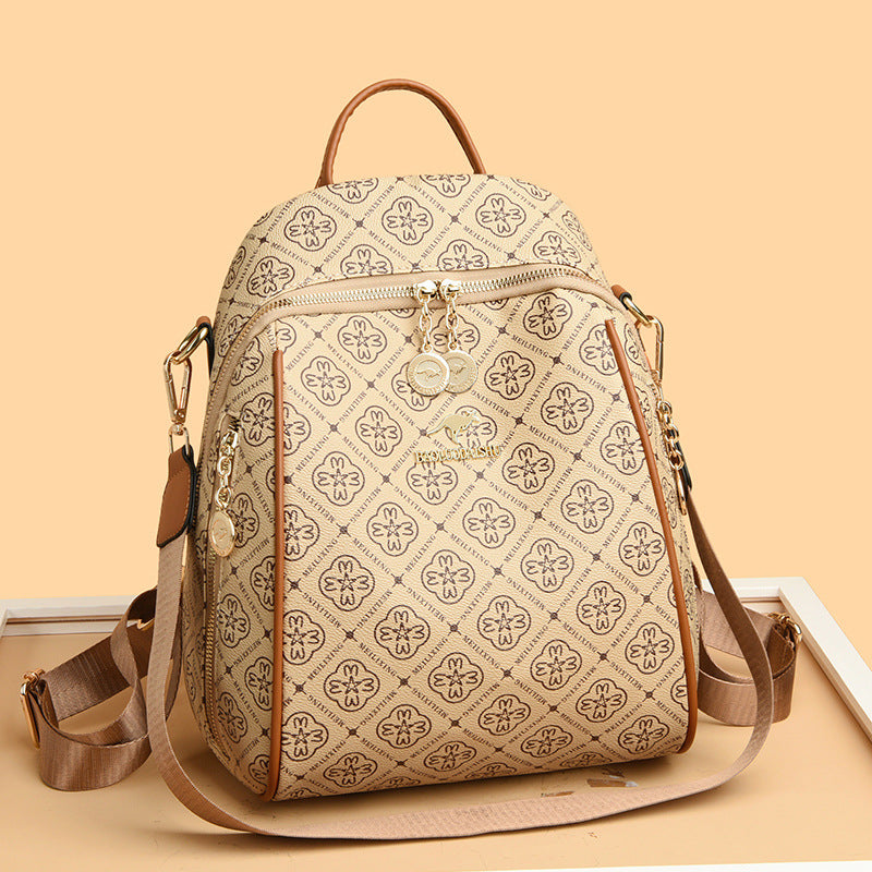 Diamond Flower Women’s Backpack (Khaki)