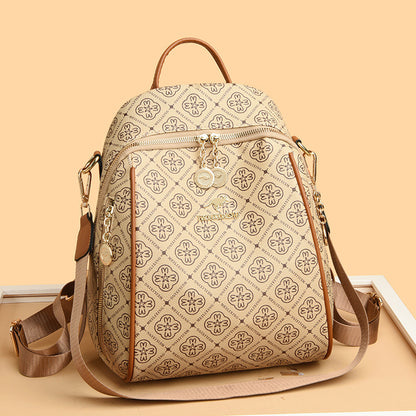 Diamond Flower Women’s Backpack (Khaki)