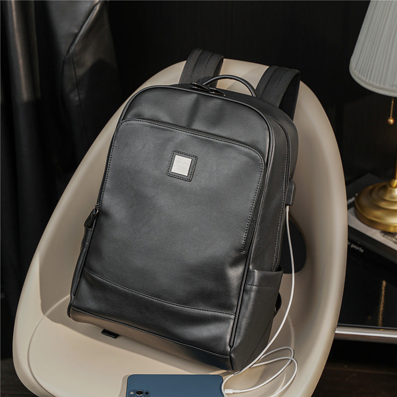 ETONWEAG K6073 Smart Minimalist Leather Backpack