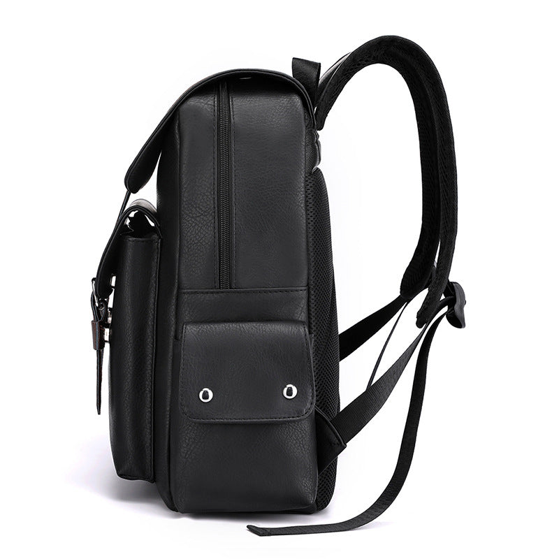 PU Leather Casual Brown Straps Backpack (Brown)