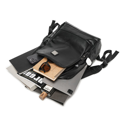 ETONWEAG K6073 Smart Minimalist Leather Backpack