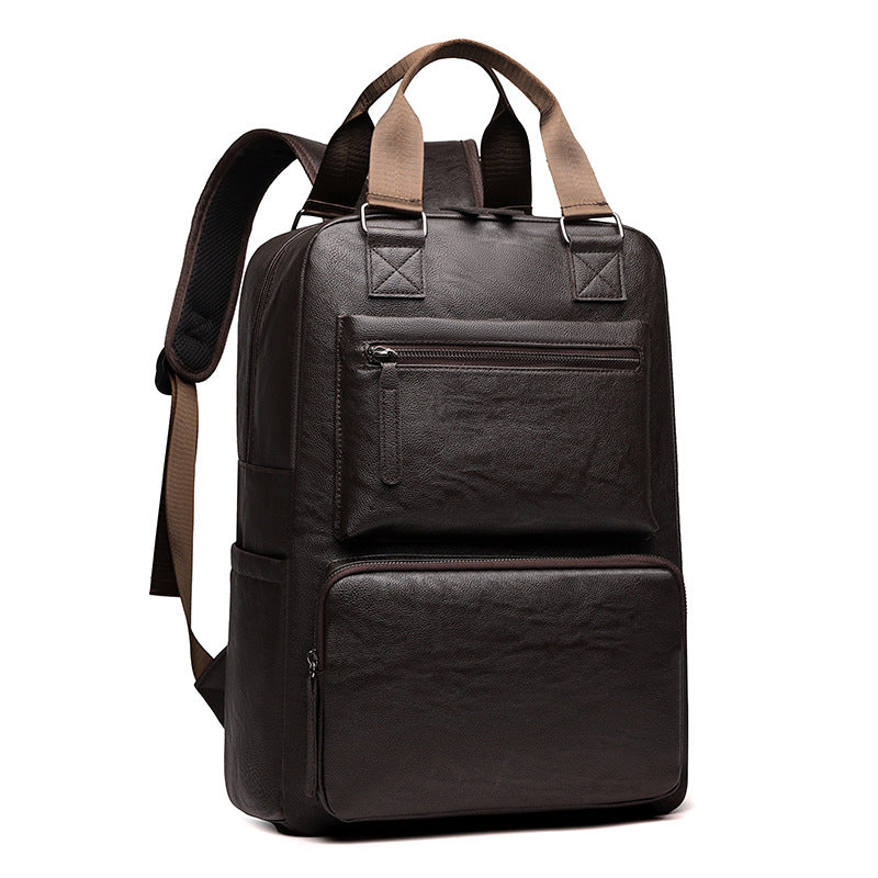 Casual Multifunctional Leather Backpack (Coffe)