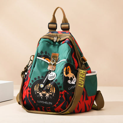 Colorful Luyihelin Striking Tiger Head Women's Backpack