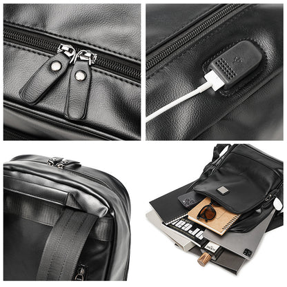 ETONWEAG K6073 Smart Minimalist Leather Backpack